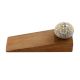 2 Pieces Light Yellow Floral Crackle Wooden Door Stopper